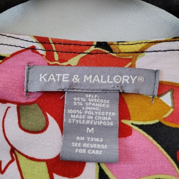 Kate & Mallory Printed Floral Sleeveless Knotted Gathered Maxi Dress M - Picture 5 of 8